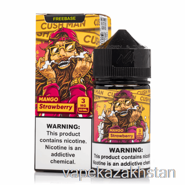 Vape Smoke Cush Man - MANGO STRAWBERRY - Nasty Juice E-Liquid - 60mL 0mg